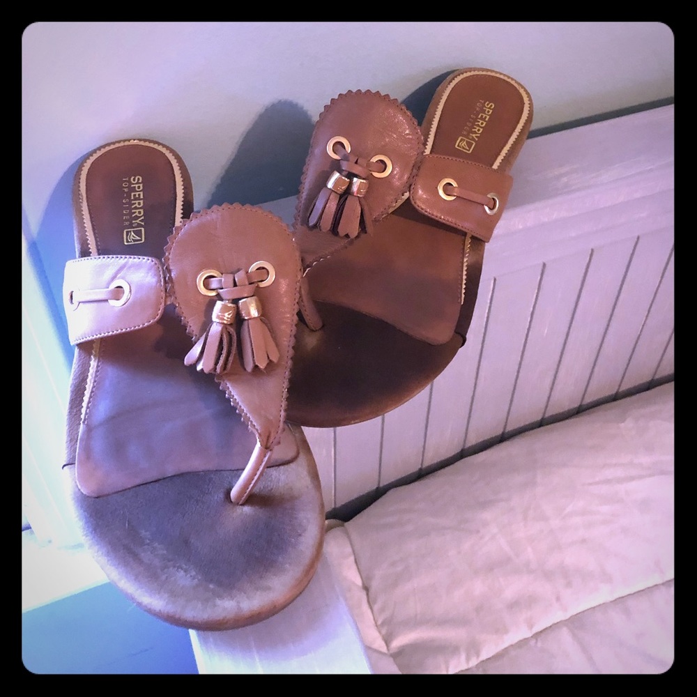 Sperry, leather wedges